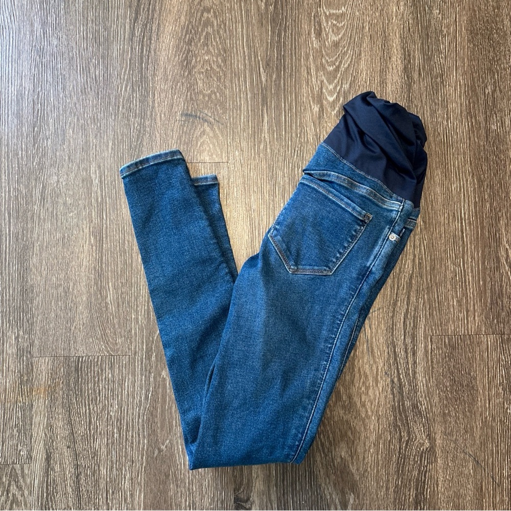 Old Navy Skinny Full Panel Maternity Jeans Size 4 Long Dark Wash